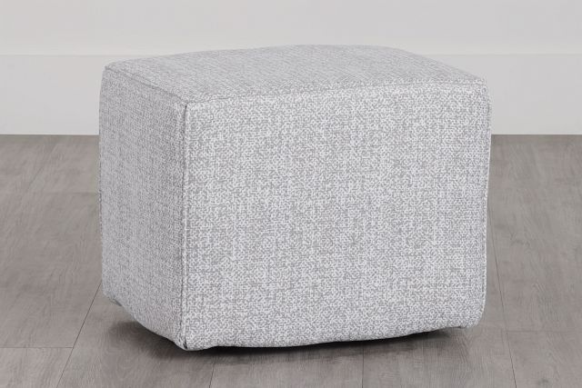 Zeta Pewter Accent Pouf