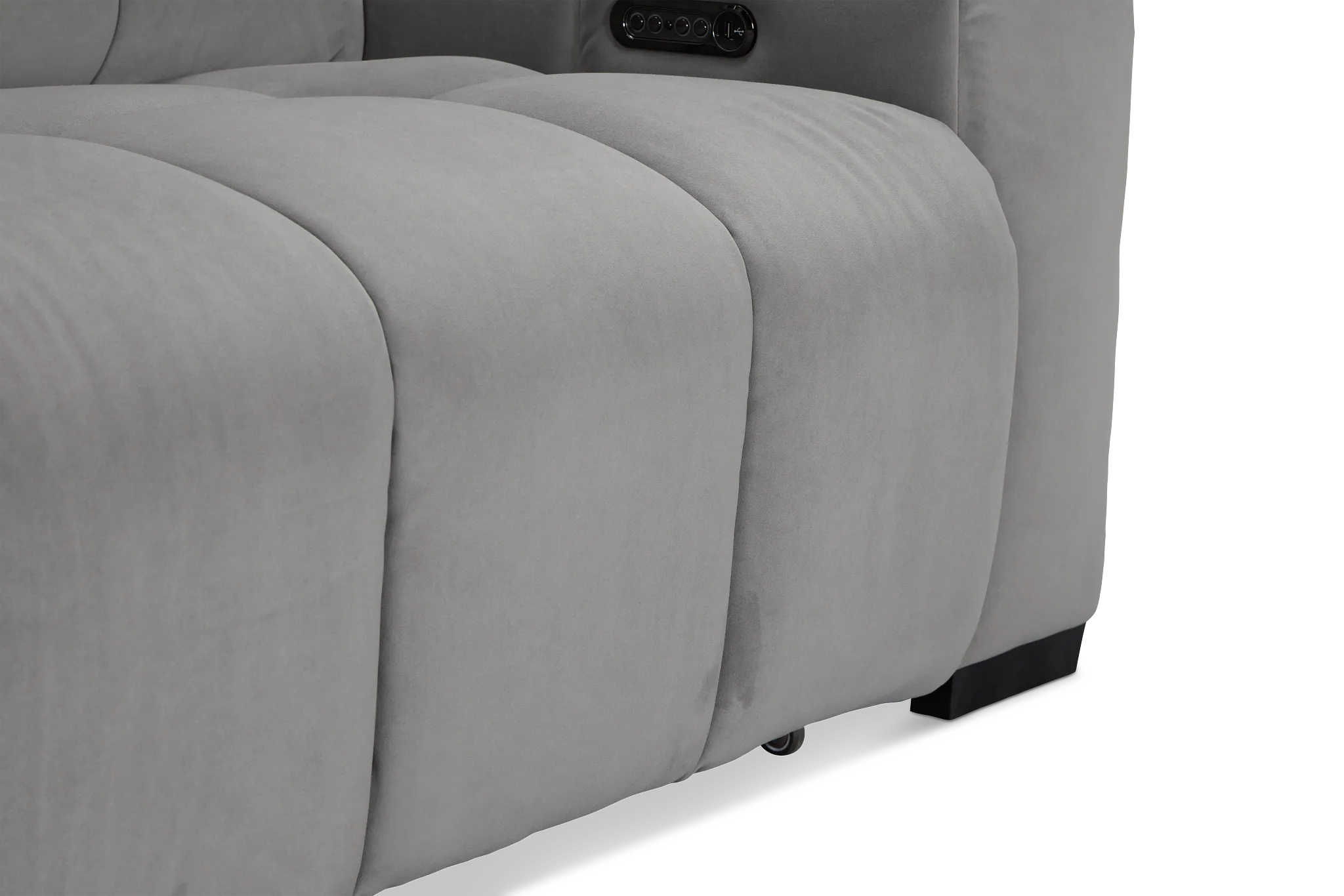 Gemma Light Gray Velvet Power Reclining Sofa