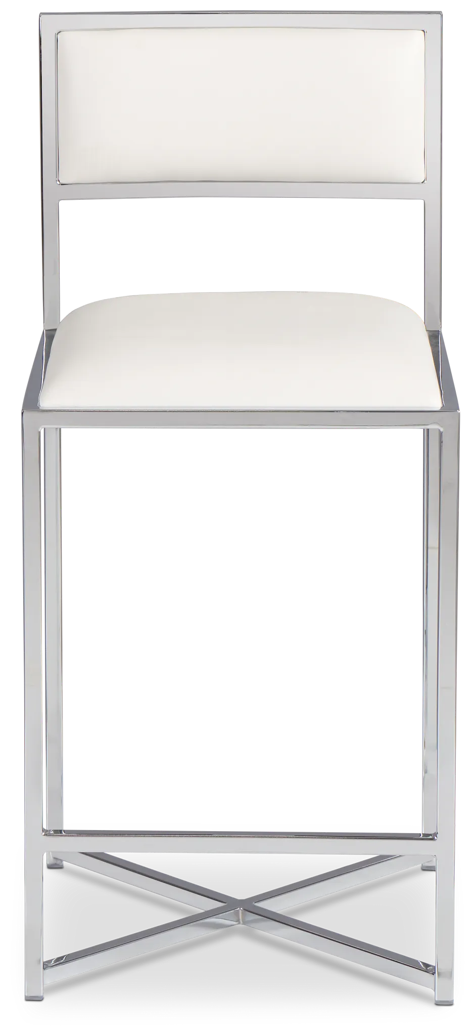 Amalfi Whitestnl Steel 24" Upholstered Barstool