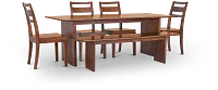 Bowery Dark Tone Rect Table, 4 Chairs & Bench