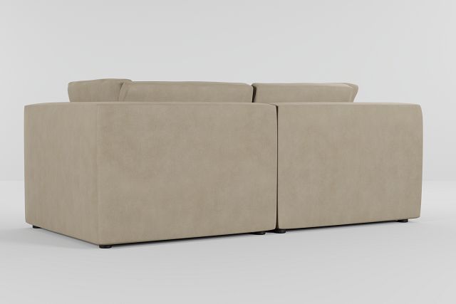 Destin Peyton Beige Fabric 2 Piece Modular Sofa