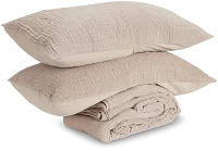 Cardaff Beige 3-piece Duvet Set