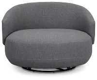 Chrisley Dark Gray Fabric Swivel Accent Chair