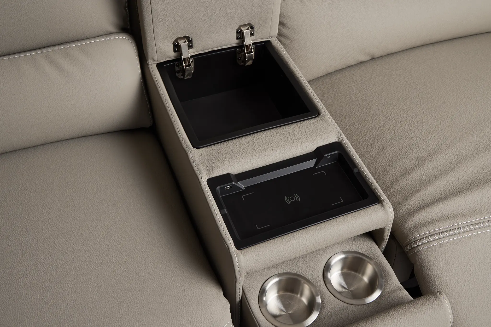 Jett Gray Micro Medium Dual Power 2-arm Reclining Sectional Jett Gray Micro Medium Dual Power 2-arm Reclining Sectional