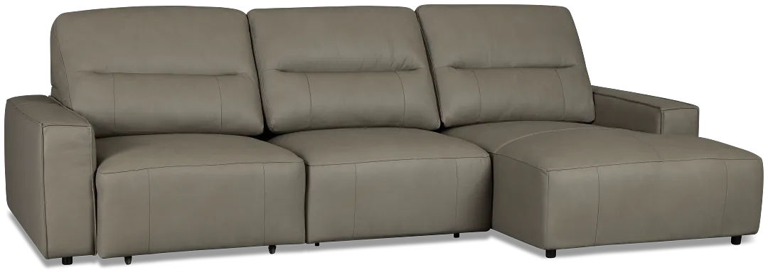 Rudy Gray Lthr/vinyl Right Power Extension Chaise Sectional