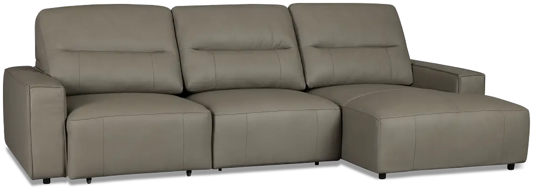 Rudy Gray Lthr/vinyl Right Power Extension Chaise Sectional Rudy Gray Lthr/vinyl Right Power Extension Chaise Sectional