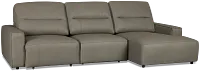 Rudy Gray Lthr/vinyl Right Power Extension Chaise Sectional