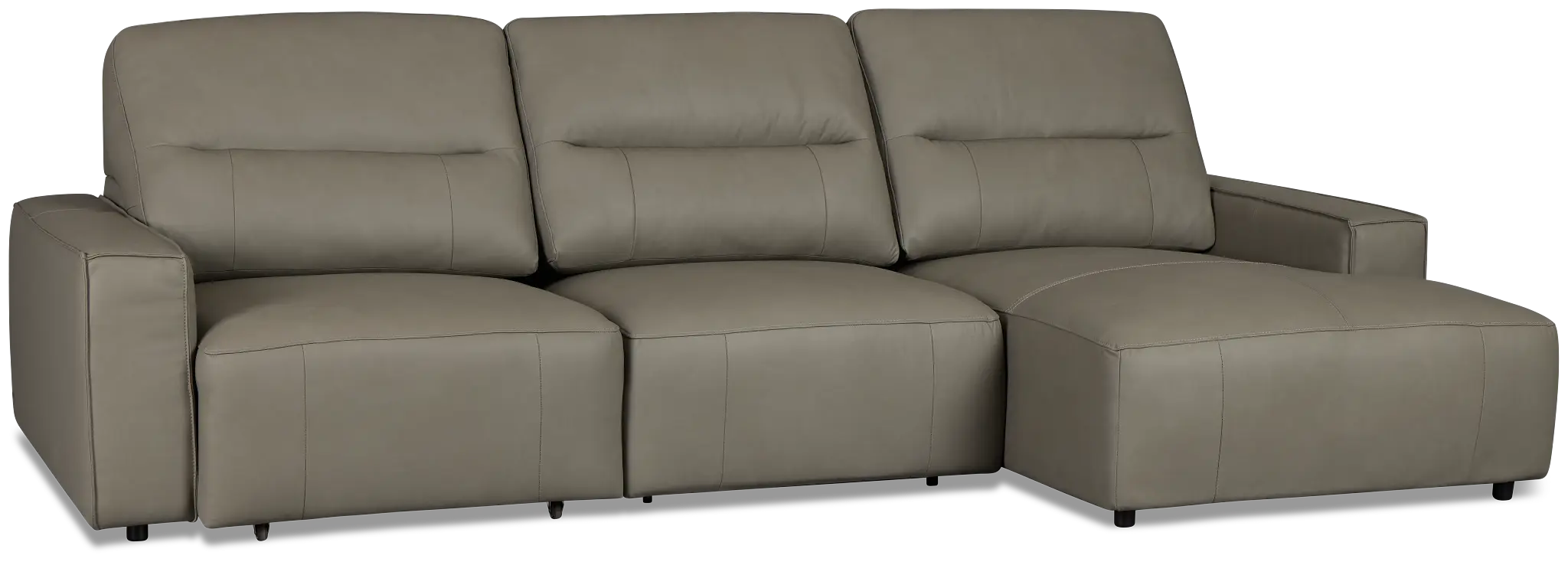 Rudy Gray Lthr/vinyl Right Power Extension Chaise Sectional Rudy Gray Lthr/vinyl Right Power Extension Chaise Sectional