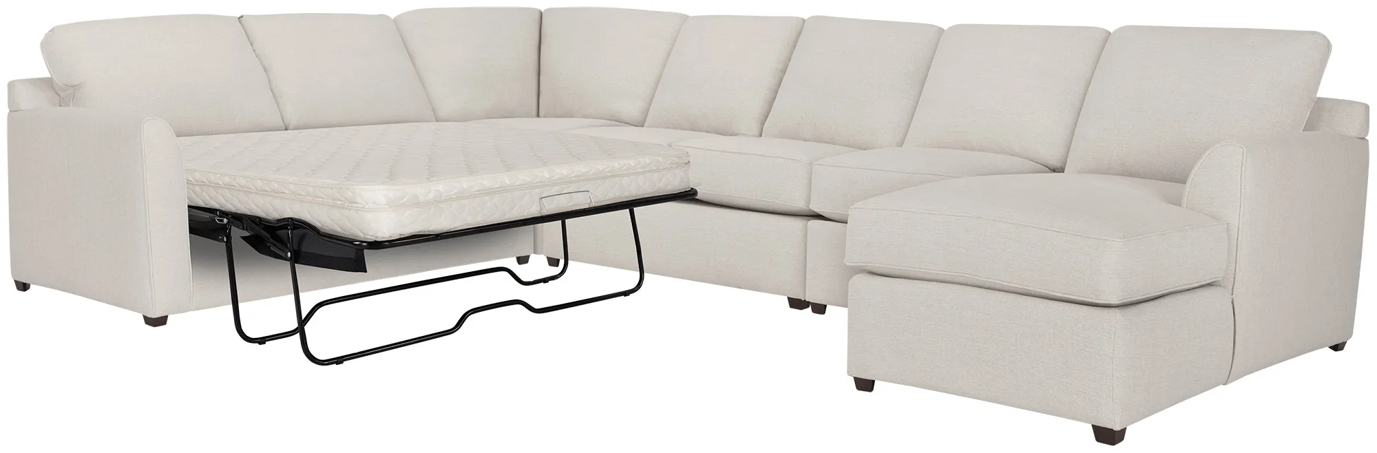 Asheville Light Taupe Fabric Right Chaise Innerspring Sleeper Sectional