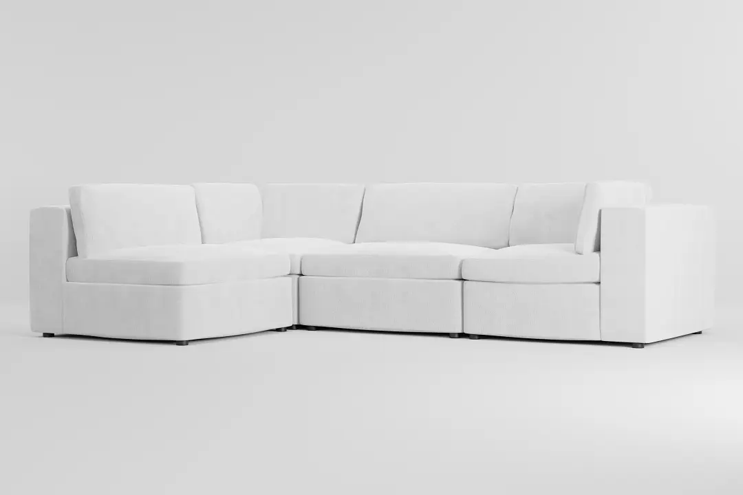 Destin Revenue White Fabric 4-piece Modular Sectional Destin Revenue White Fabric 4-piece Modular Sectional