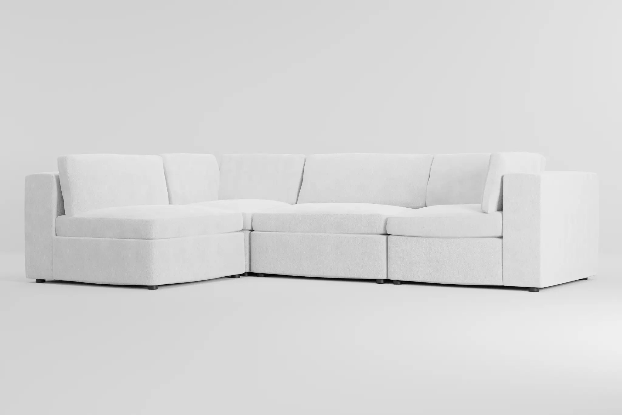 Destin Revenue White Fabric 4-piece Modular Sectional Destin Revenue White Fabric 4-piece Modular Sectional