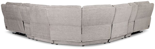 Bennett Gray Fabric Large Dual Power Reclining Two-arm Sectional
