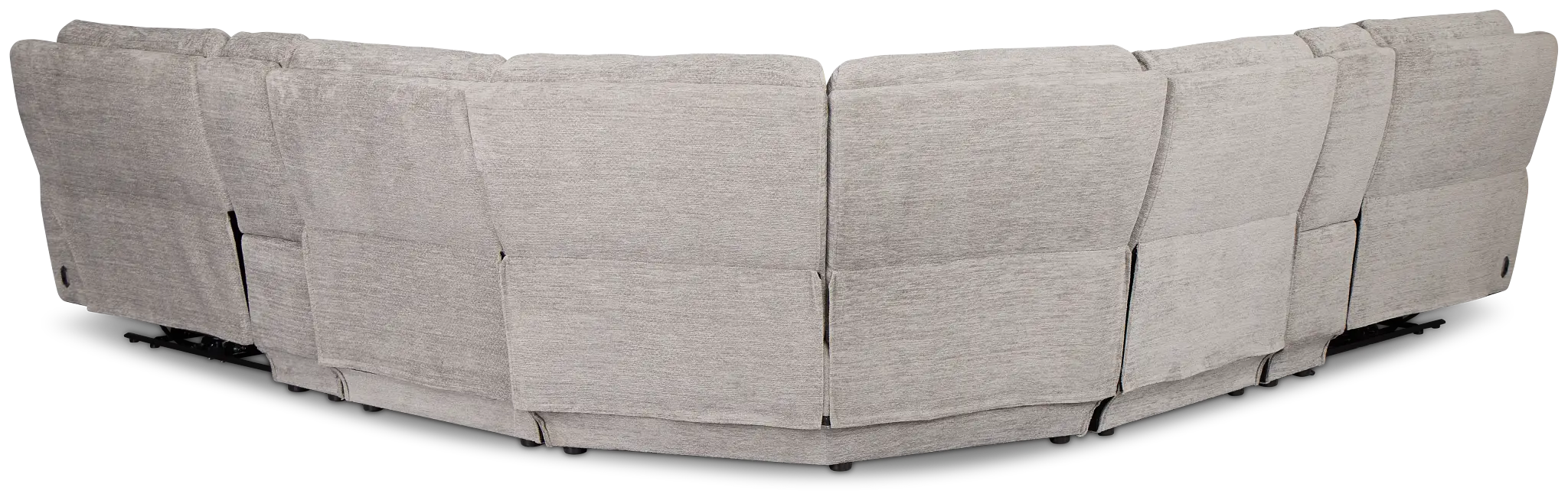 Bennett Gray Fabric Large Dual Power Reclining Two-arm Sectional Bennett Gray Fabric Large Dual Power Reclining Two-arm Sectional