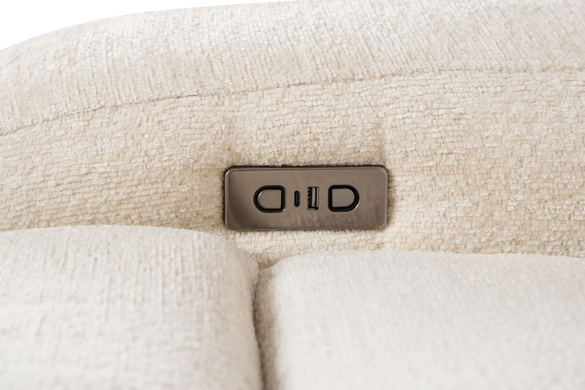 Bennett Light Beige Fabric Small Two-arm Power Reclining Sectional Bennett Light Beige Fabric Small Two-arm Power Reclining Sectional