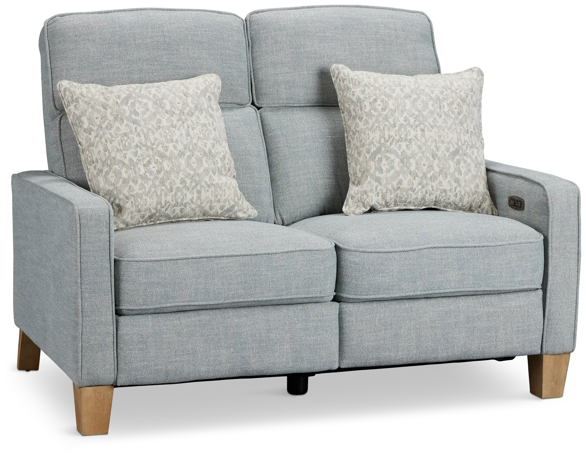 Bayside Light Blue Fabric Power Reclining Loveseat Bayside Light Blue Fabric Power Reclining Loveseat