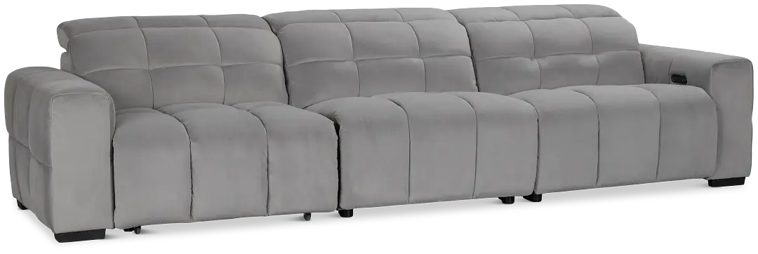 Gemma Light Gray Velvet Right Chaise Power Reclining Sectional Gemma Light Gray Velvet Right Chaise Power Reclining Sectional