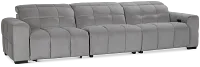 Gemma Light Gray Velvet Right Chaise Power Reclining Sectional