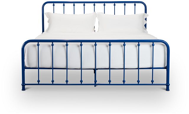 Rory Blue Metal Panel Bed