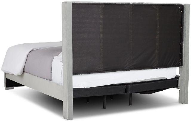 Mckinney Light Gray Uph Panel Bed