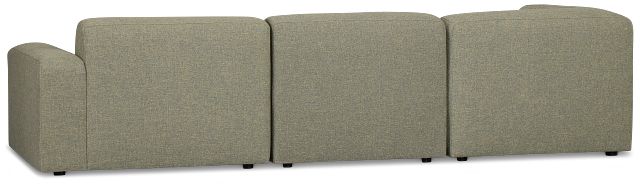Baylor Green Fabric 4-piece Left Facing Bumper Sectional