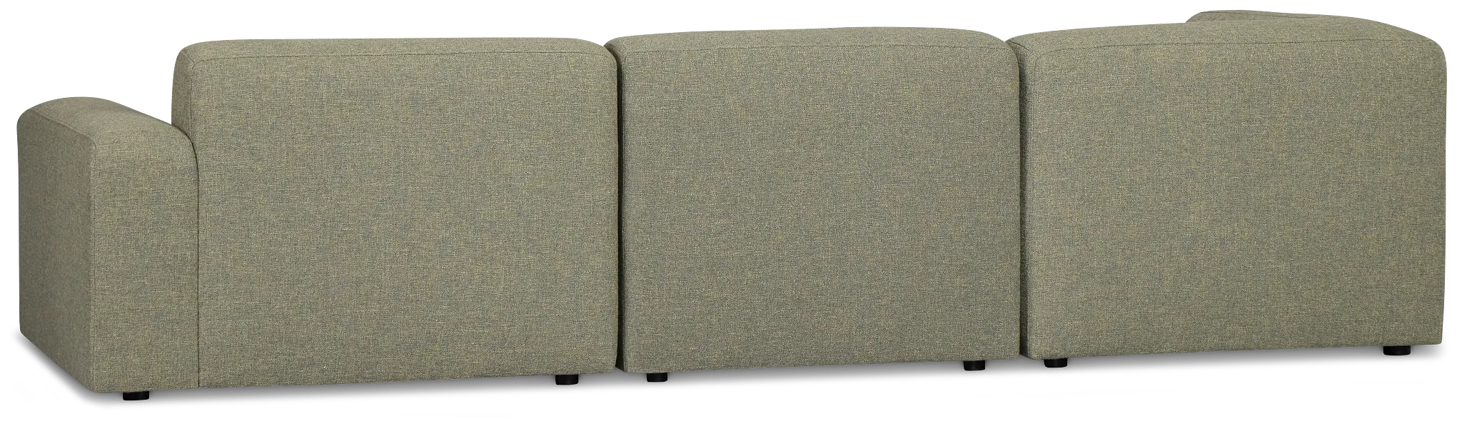 Baylor Green Fabric 4-piece Left Facing Bumper Sectional