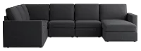 Citymod Dark Gray Fabric Medium Right Chaise Sectional