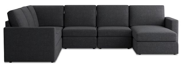 Citymod Dark Gray Fabric Medium Right Chaise Sectional