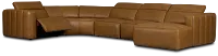 Jace Medium Brown Lthr/vinyl Small Right Chaise Power Reclining Sectional