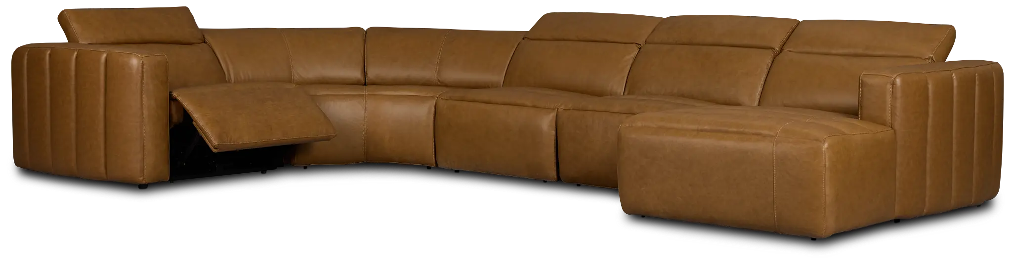 Jace Medium Brown Lthr/vinyl Small Right Chaise Power Reclining Sectional Jace Medium Brown Lthr/vinyl Small Right Chaise Power Reclining Sectional