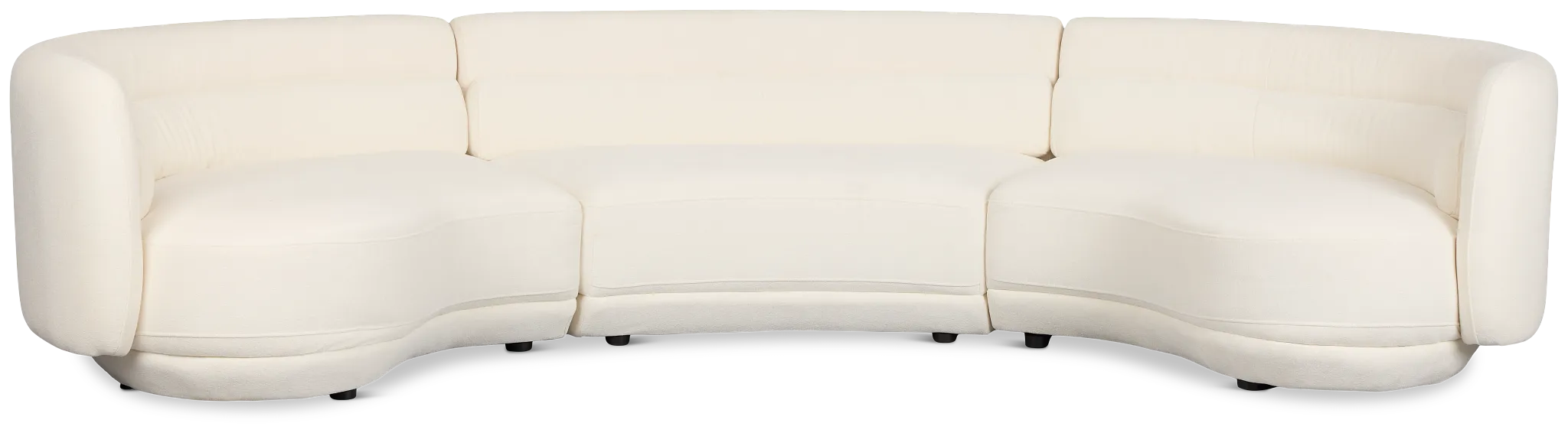 Presley White Fabric 3-piece Modular Sectional