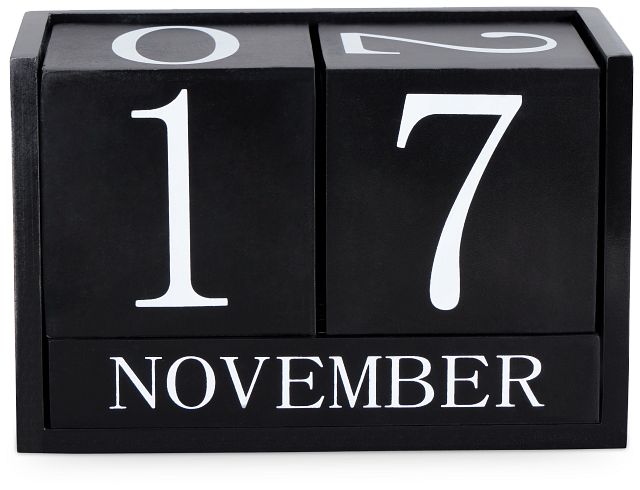 Kibo Black Wood Calendar