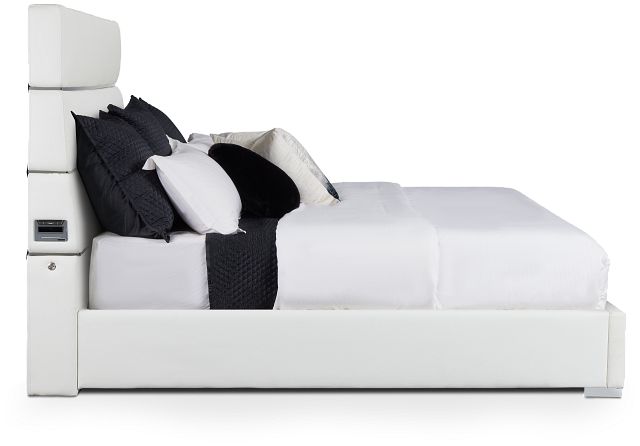 Miami White Uph Platform Bed