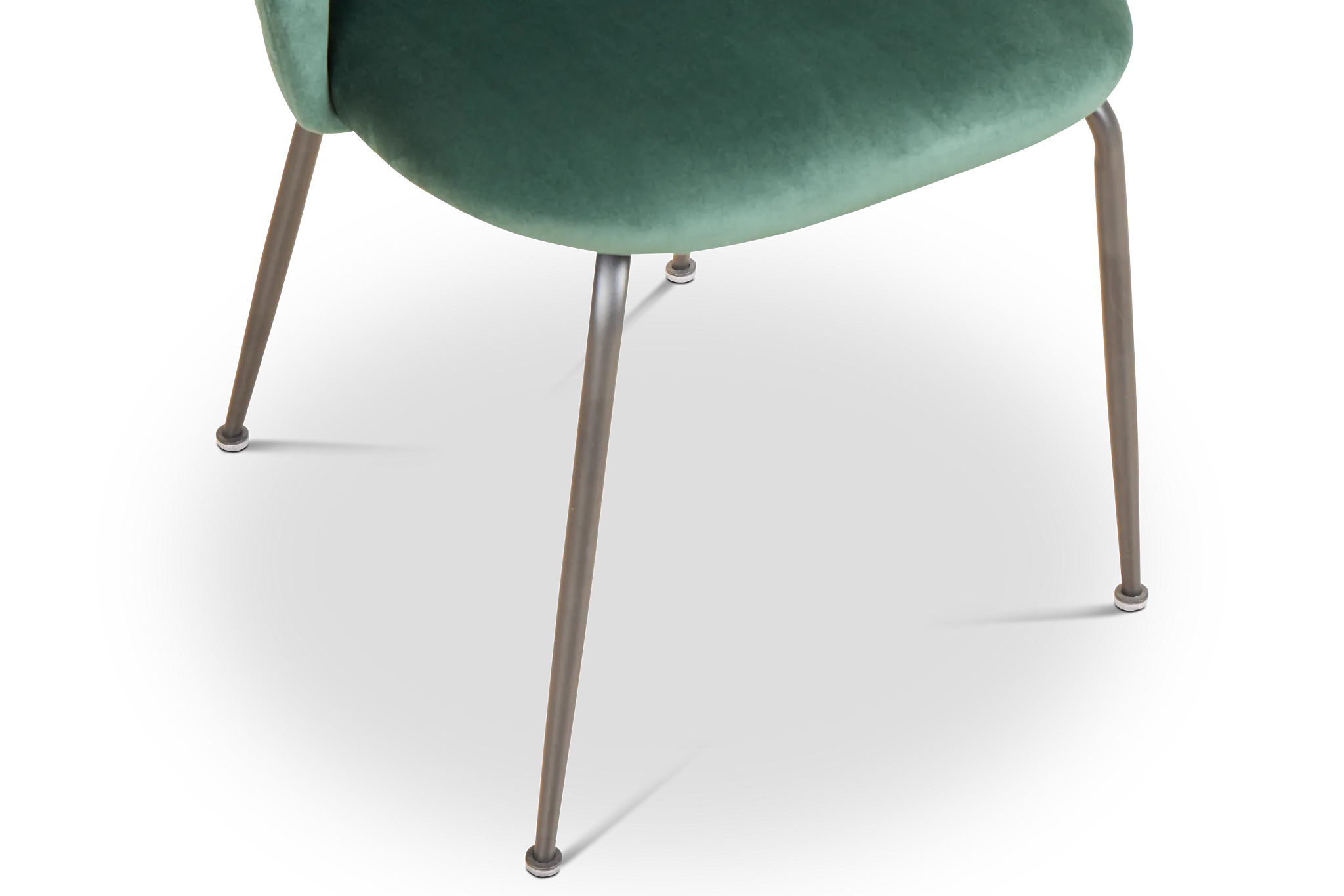 Capri Dark Green Velvet Upholstered Side Chair W/ Black Legs