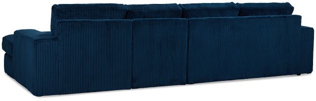 Charlie Dark Blue Fabric Small Right Chaise Sectional