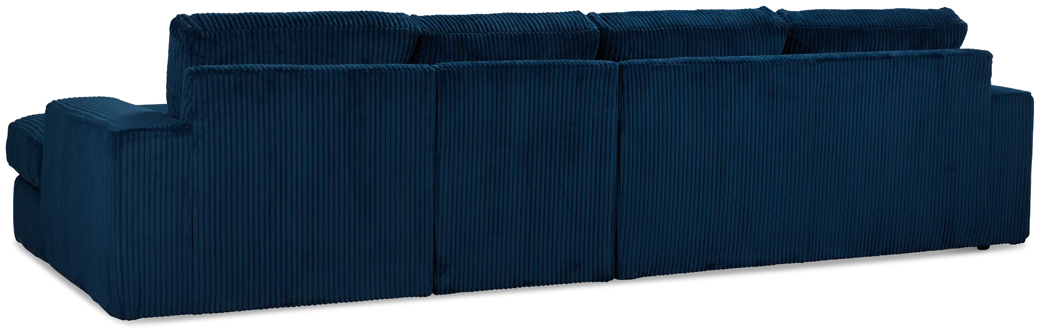 Charlie Dark Blue Fabric Small Right Chaise Sectional
