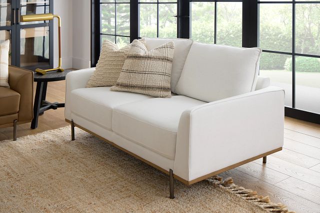 Tessa Ivory Fabric Loveseat