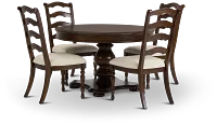 Savannah Dark Tone Round Table & 4 Chairs