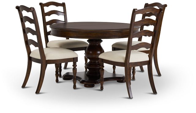 Savannah Dark Tone Round Table & 4 Chairs