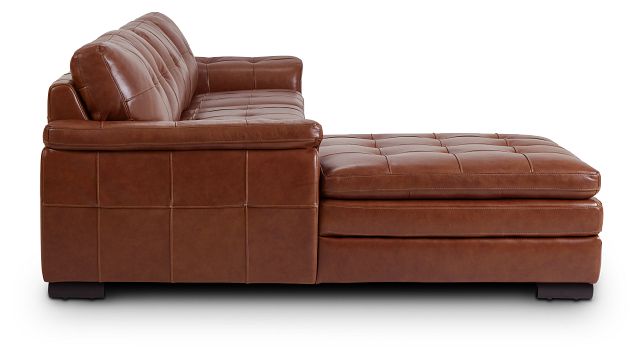 Braden Medium Brown Leather Left Chaise Sectional (0)