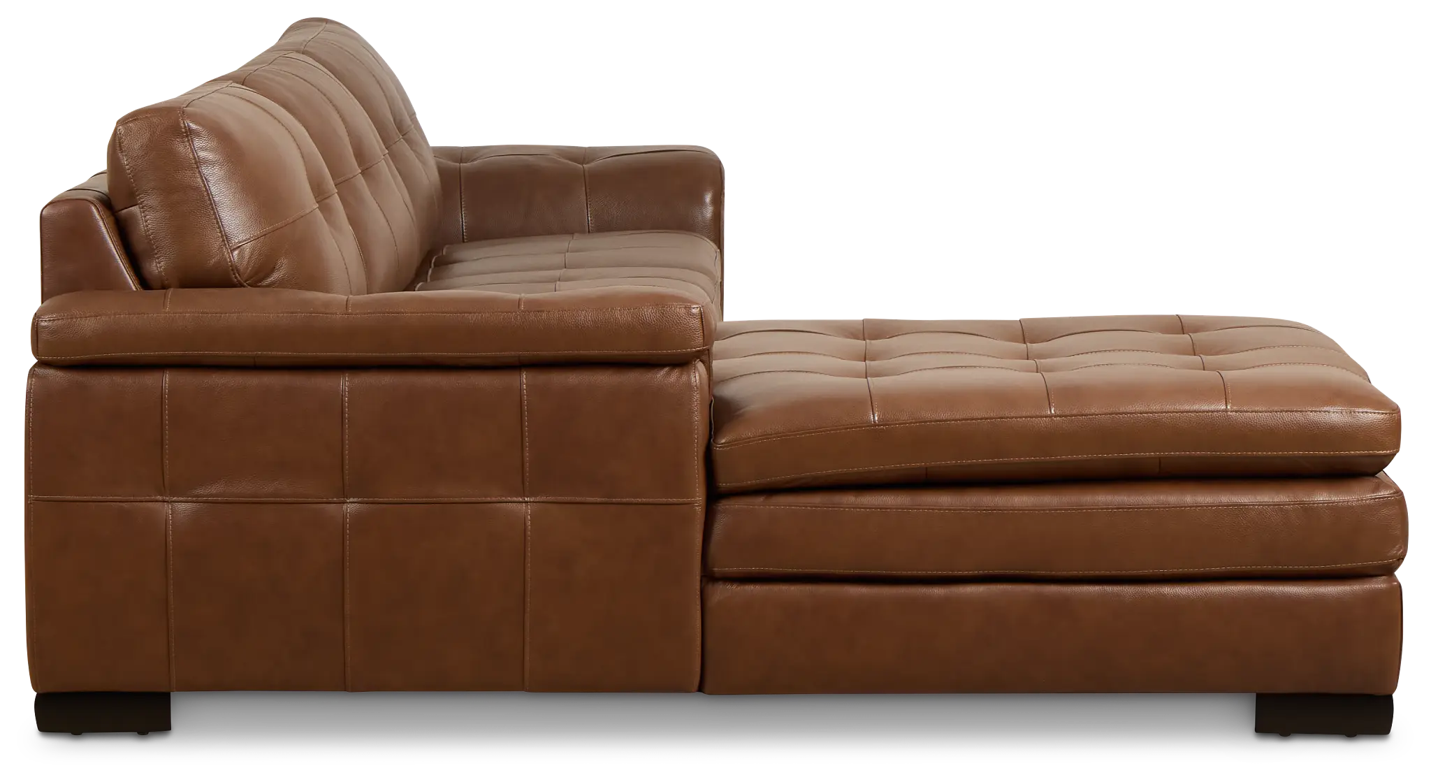 Braden Medium Brown Leather Left Chaise Sectional Braden Medium Brown Leather Left Chaise Sectional