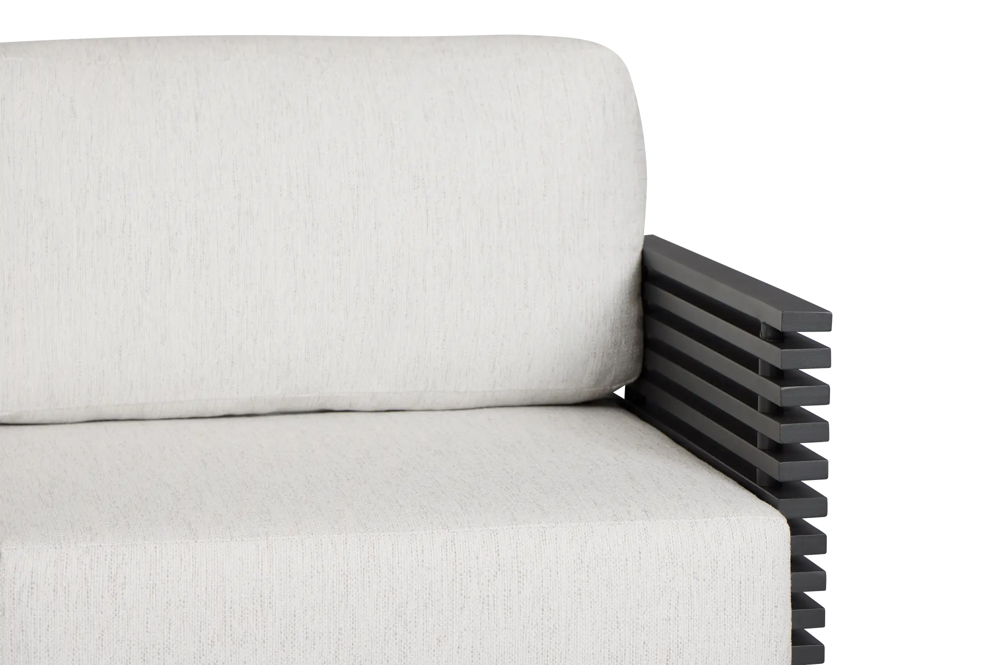 Monterey Black Aluminum Loveseat With Light Gray Cushions Monterey Black Aluminum Loveseat With Light Gray Cushions