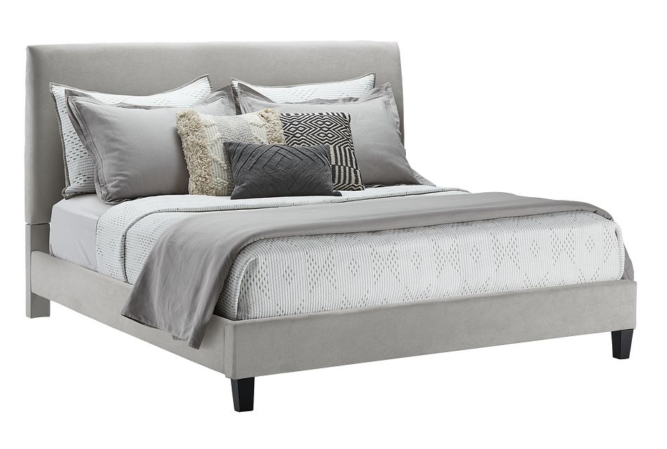 Lucy Light Gray Uph Platform Bed, King (0)