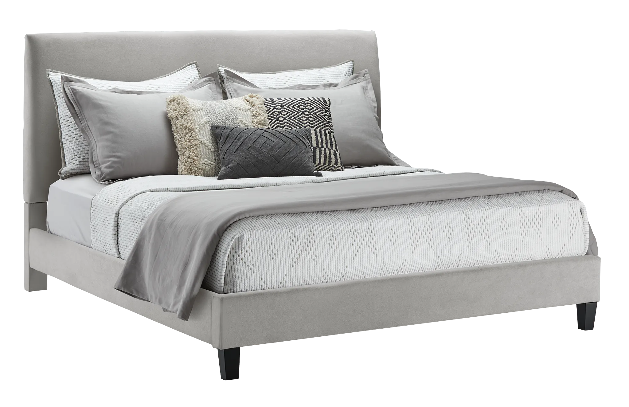 Lucy Light Gray Uph Platform Bed