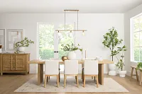 Salida Light Tone Rect Table & 4 Upholstered Chairs