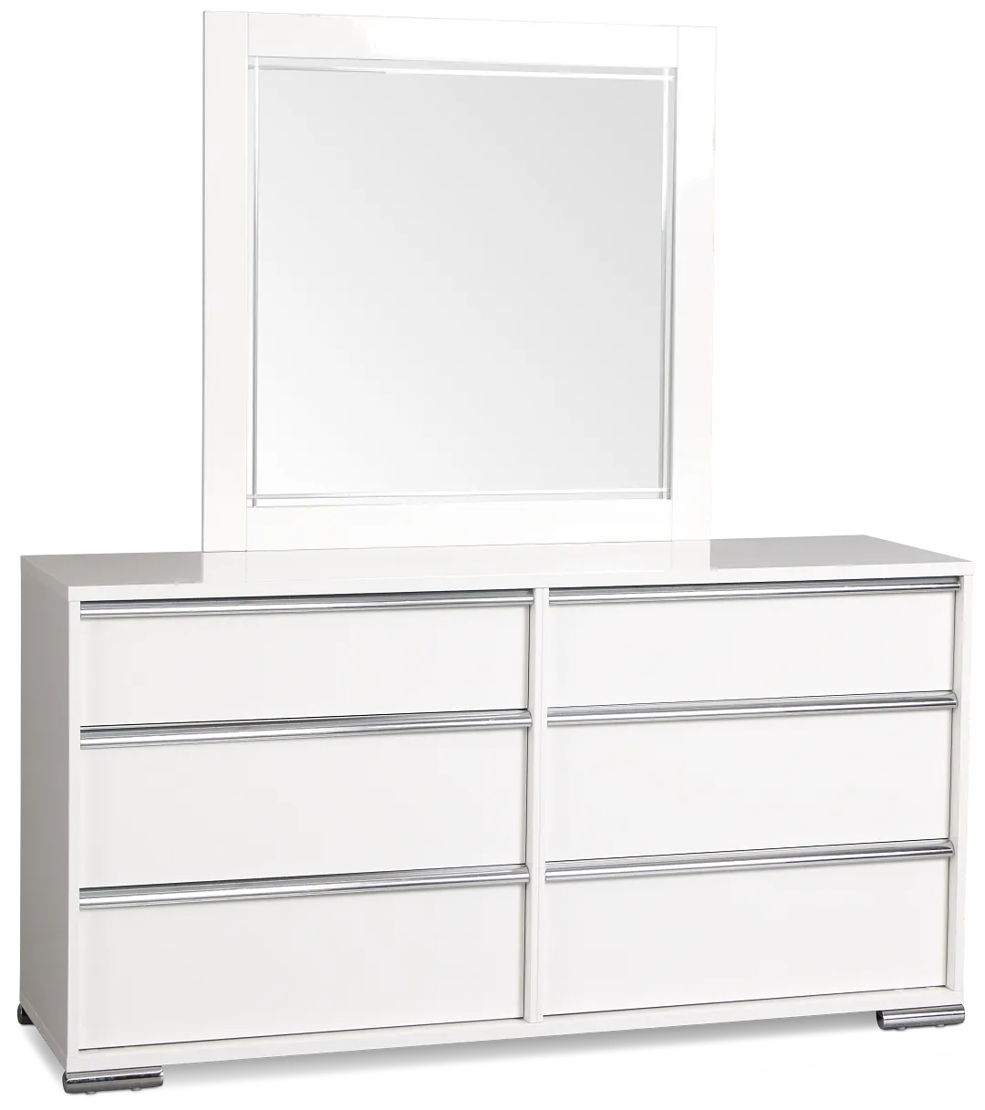 Davie White Dresser & Mirror