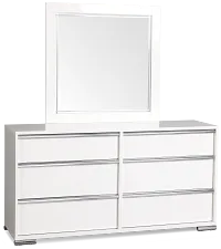 Davie White Dresser & Mirror