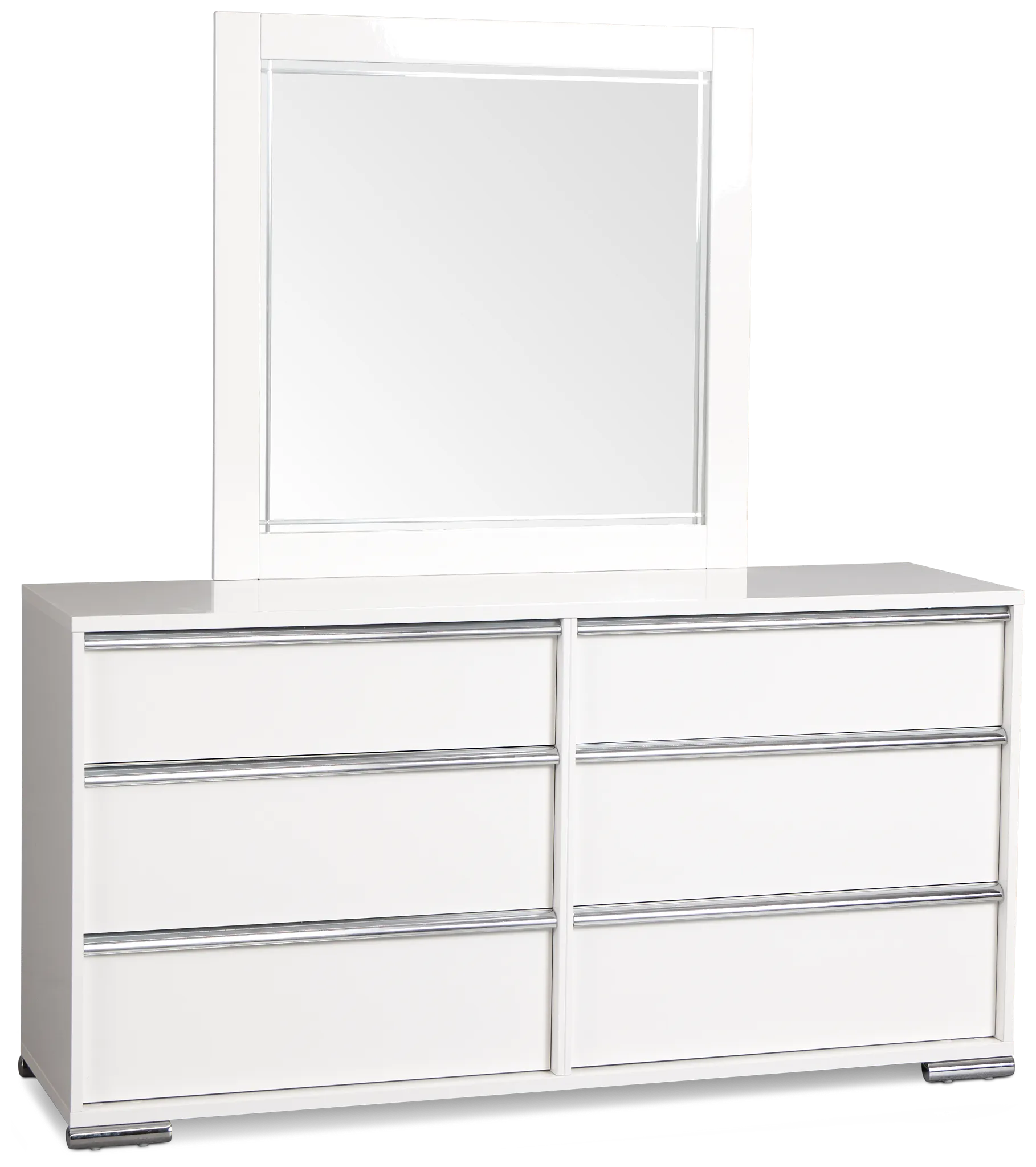 Davie White Dresser & Mirror