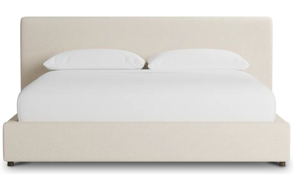 Grayton Merino Light Beige 44" Upholstered Platform Bed