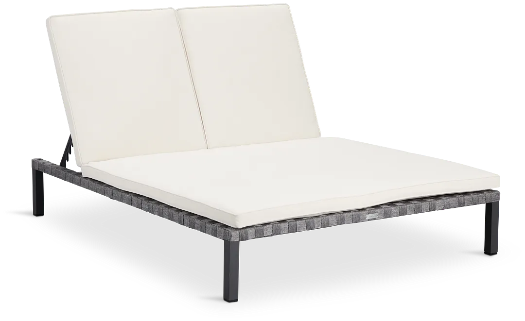 Barbados White Double Cushioned Chaise