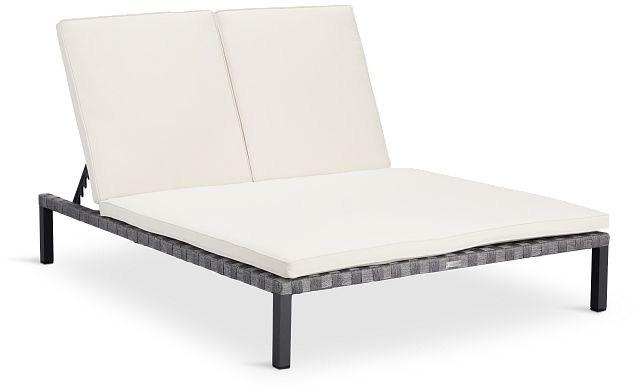Barbados White Double Cushioned Chaise